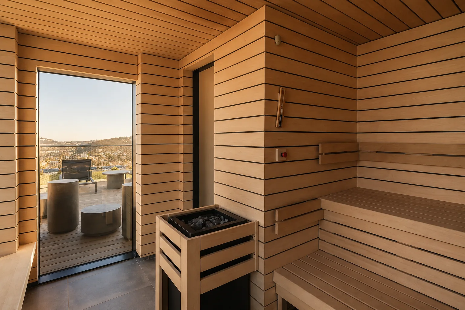 Rooftop with the panoramic sauna above the Vltava — 1